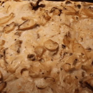 creamed fish with mushrooms