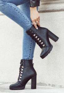 Shandee Lace Up Bootie Justfab boots sale combat