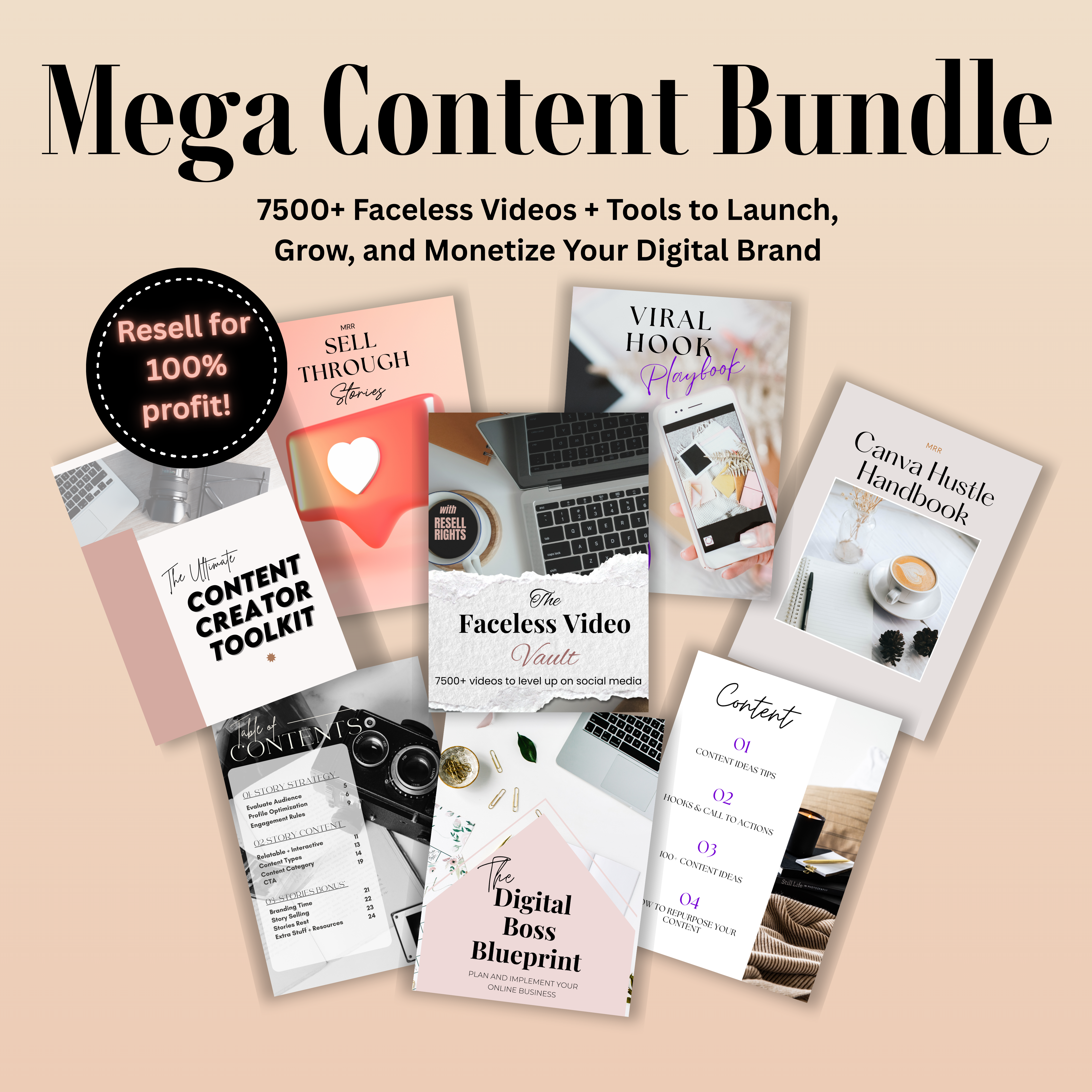 The Mega Content Bundle: 7500+ Videos, Resale Rights, and Tools for Success